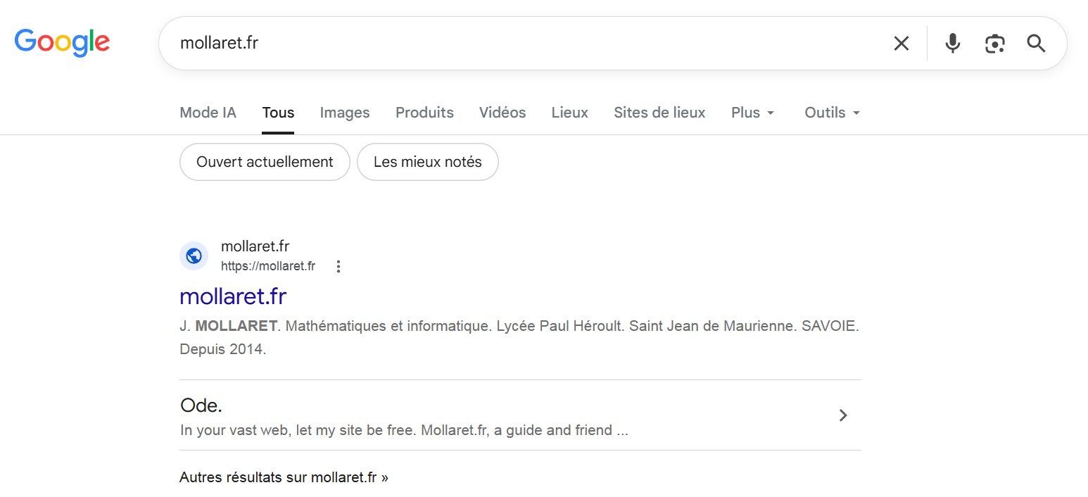 preuve de référencement sur Google